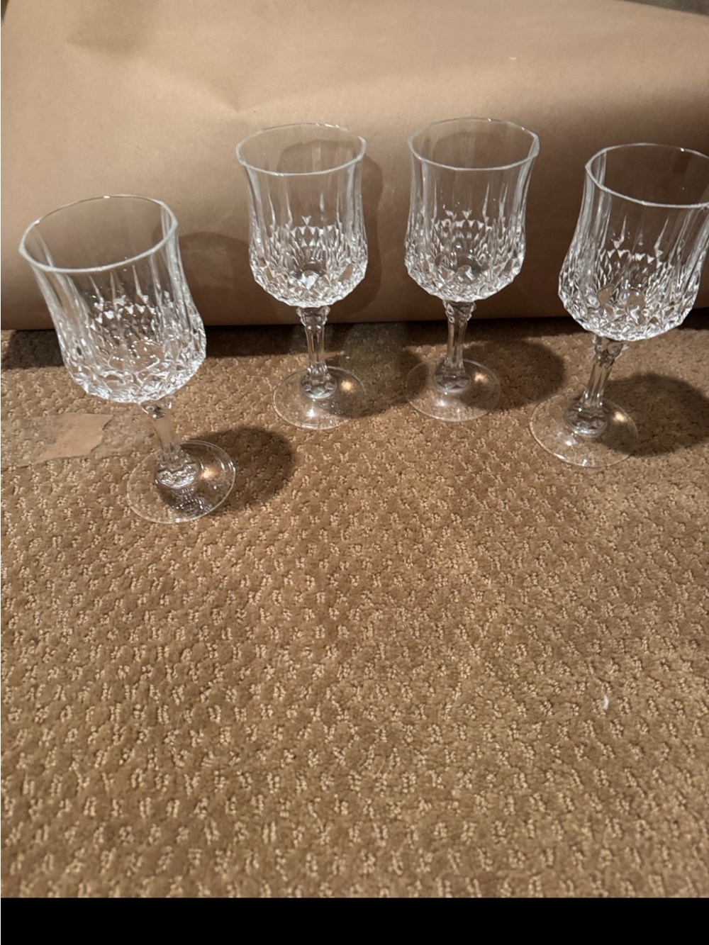 Vintage Cristal d'Arques "Longchamp" Crystal Wine Glasses - Set of 4